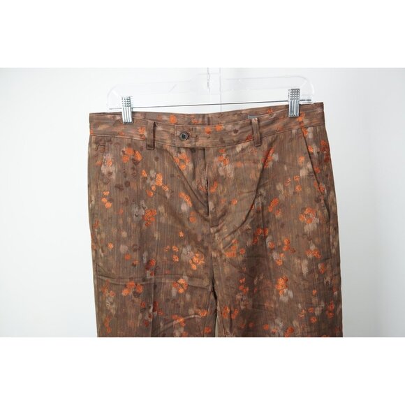 John Varvatos Red Woven Pattern Mens Cotton Pants Sz 48 Brand New